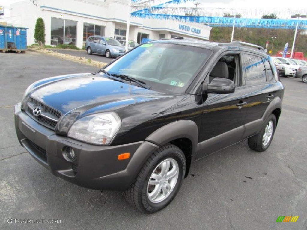 2007 Tucson SE 4WD - Obsidian Black Metallic / Gray photo #5