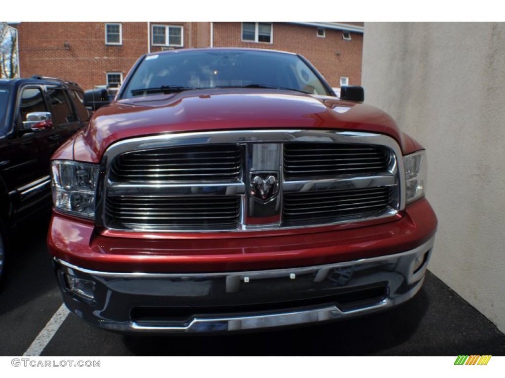 2009 Ram 1500 Big Horn Edition Crew Cab 4x4 - Inferno Red Crystal Pearl / Dark Slate/Medium Graystone photo #2