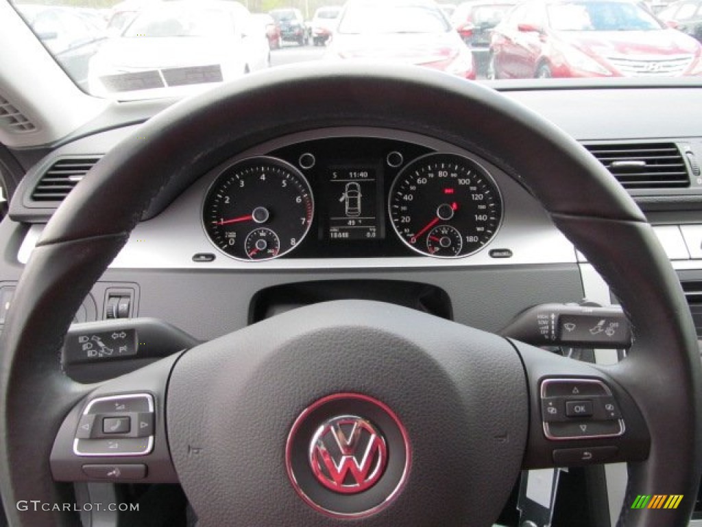 2011 Volkswagen CC Sport Black Steering Wheel Photo #63772905