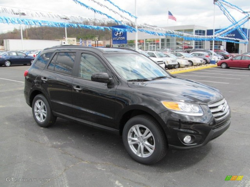 2012 Santa Fe Limited V6 AWD - Twilight Black / Beige photo #1