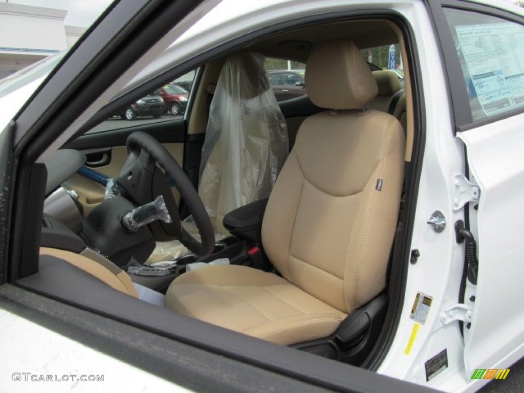 2013 Elantra GLS - Shimmering White / Beige photo #5