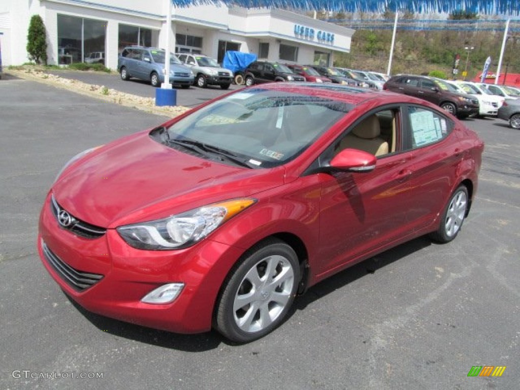 2012 Elantra Limited - Red Allure / Beige photo #3