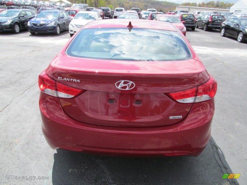 2012 Elantra Limited - Red Allure / Beige photo #4
