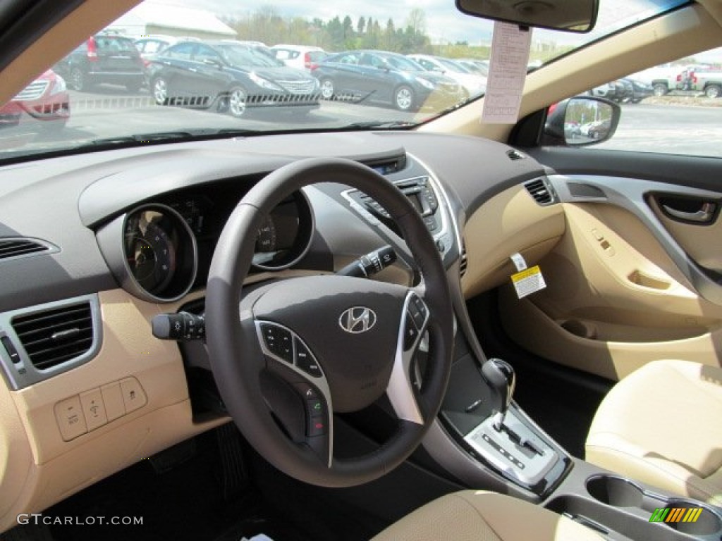 2012 Elantra Limited - Red Allure / Beige photo #5