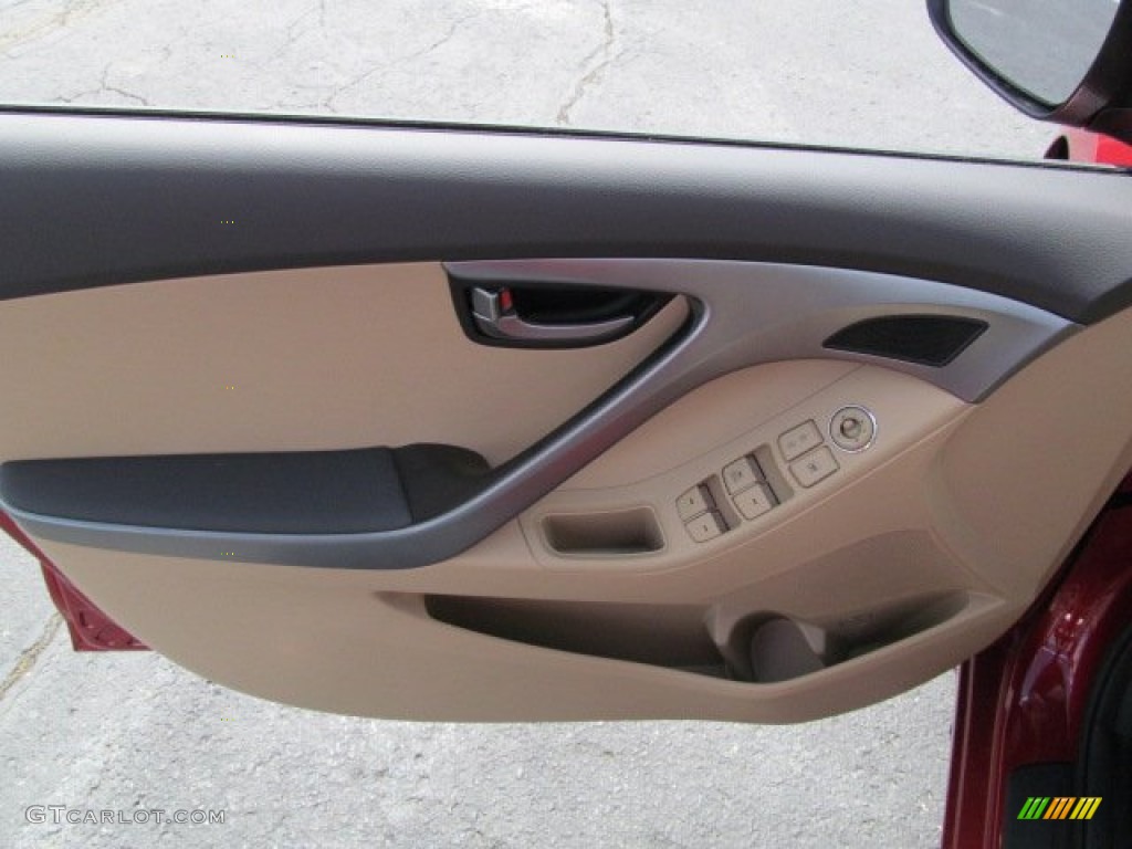 2012 Elantra GLS - Red Allure / Beige photo #6