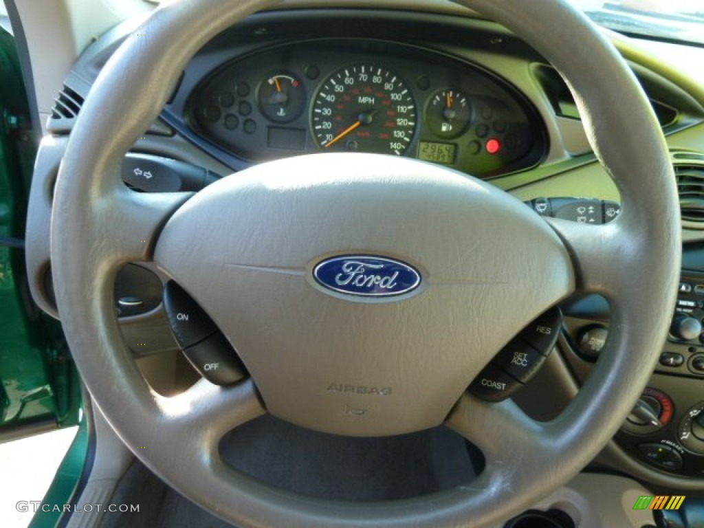 2002 Ford Focus SE Wagon Medium Parchment Steering Wheel Photo #63776122