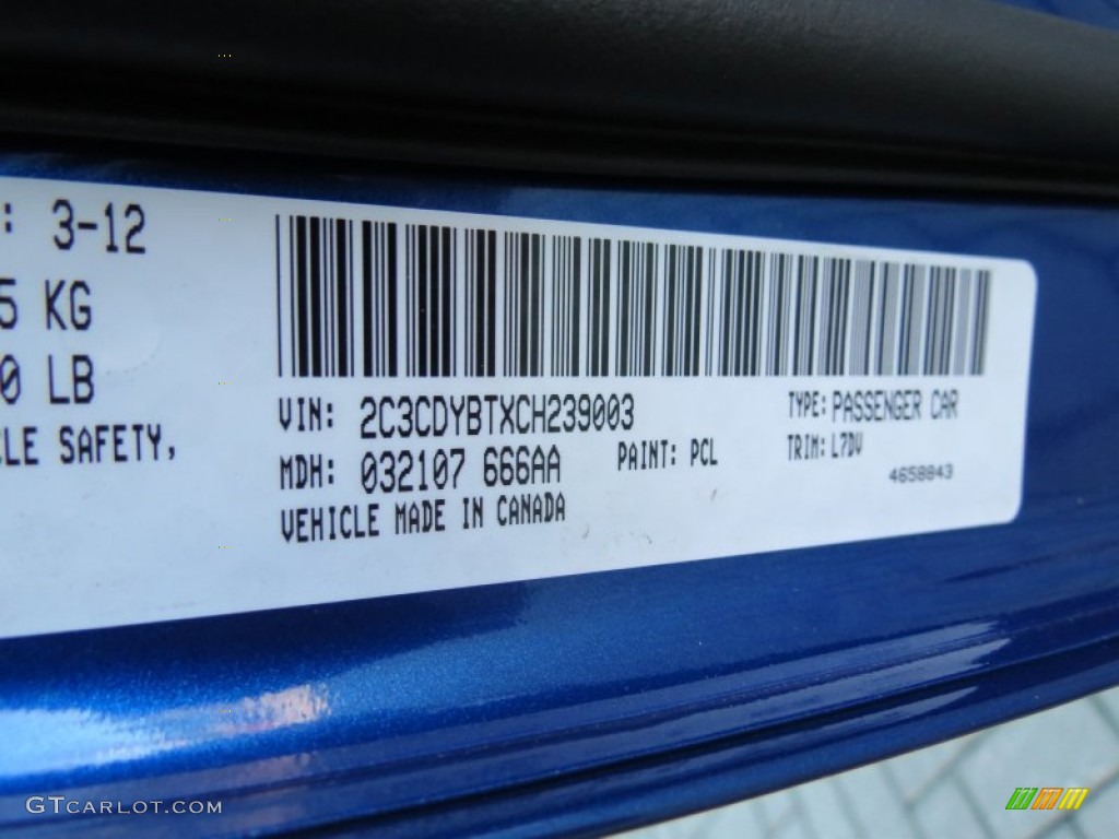 2012 Challenger Color Code PCL for Blue Streak Pearl Photo #63777506