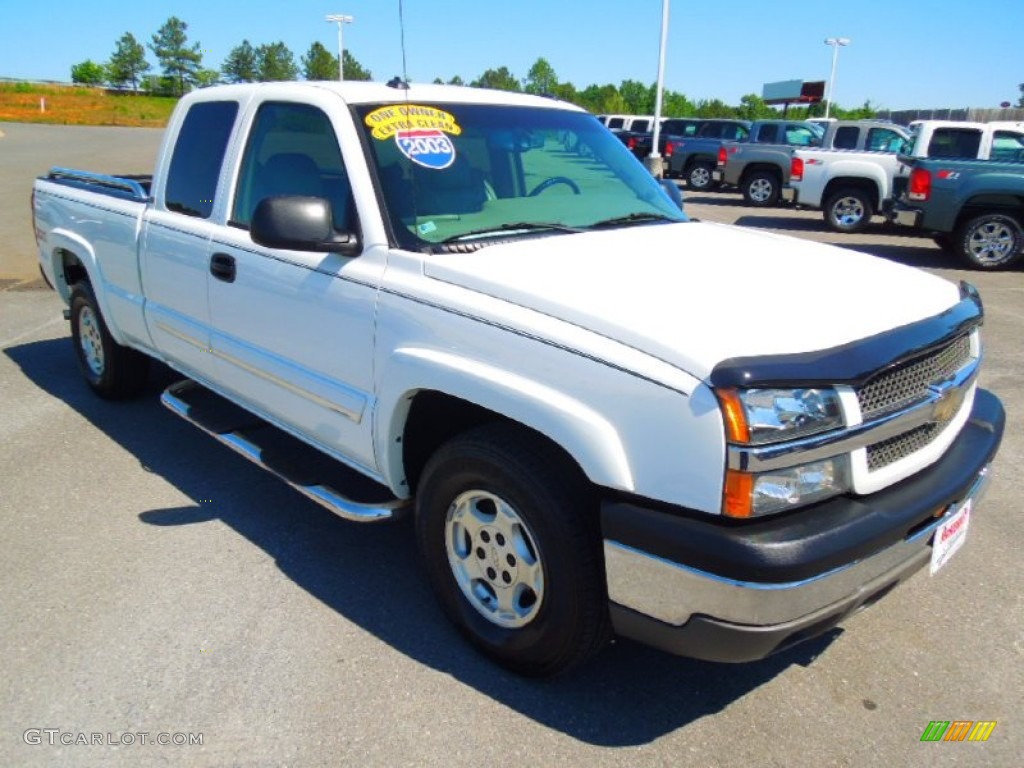 2003 Silverado 1500 LT Extended Cab 4x4 - Summit White / Tan photo #2