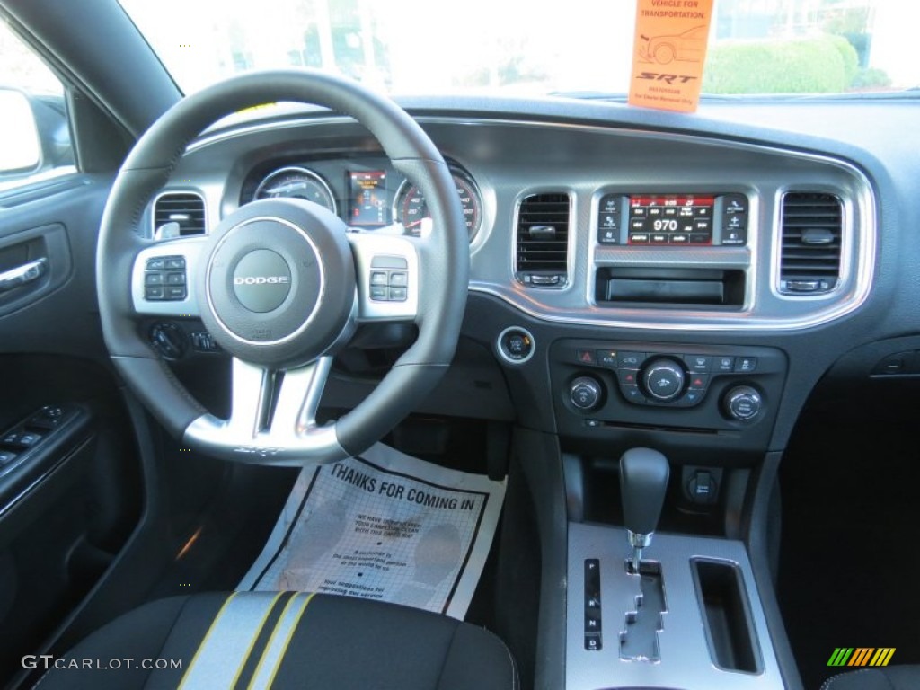 2012 Dodge Charger SRT8 Super Bee Black/Super Bee Stripes Dashboard Photo #63777854