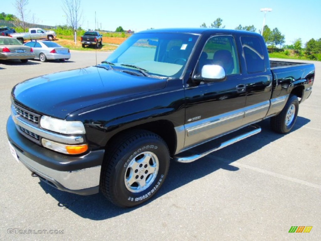 1999 Silverado 1500 LS Extended Cab 4x4 - Onyx Black / Medium Oak photo #1