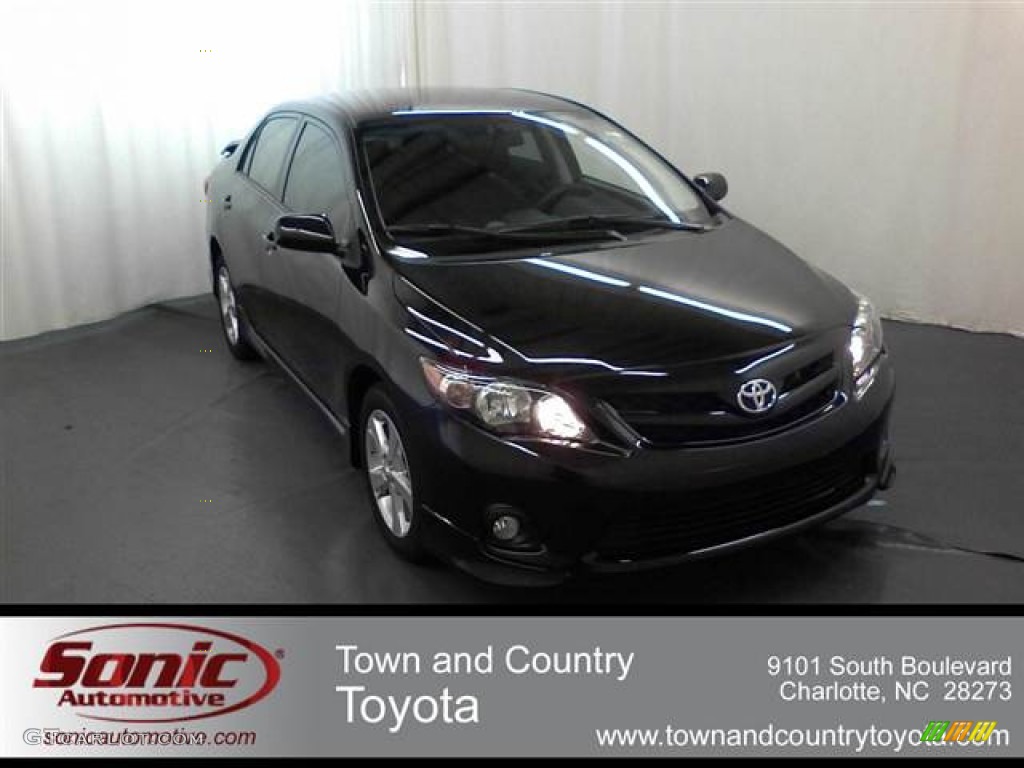 2012 Corolla S - Black Sand Pearl / Dark Charcoal photo #1