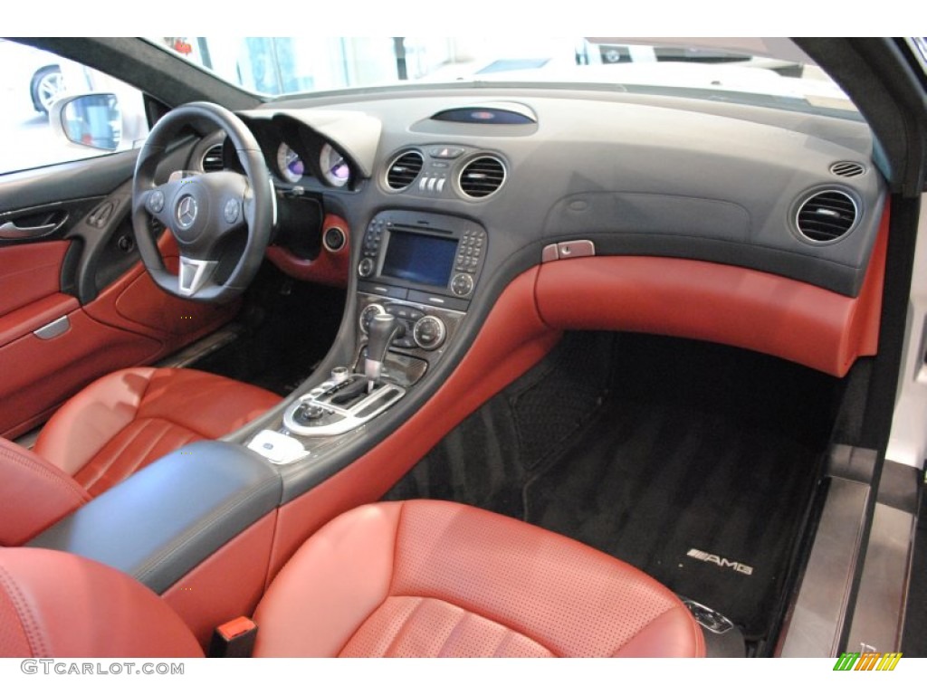 Red Interior 2009 Mercedes-Benz SL 63 AMG Roadster Photo #63784425