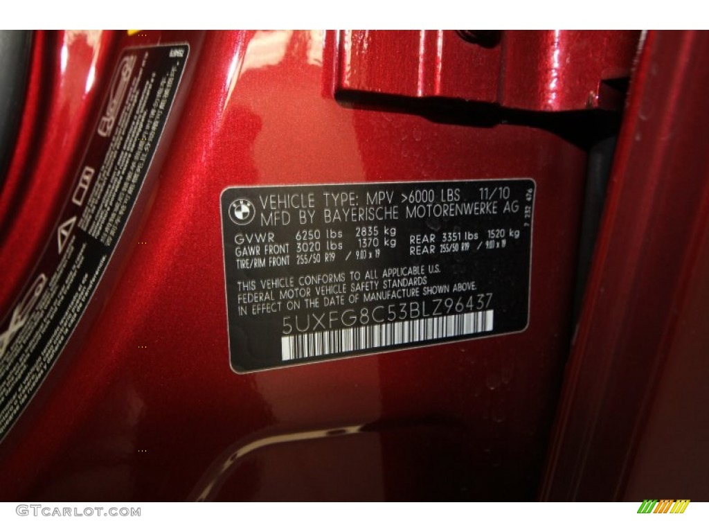 2011 BMW X6 xDrive50i Info Tag Photos