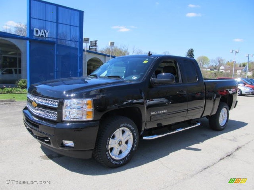 2012 Silverado 1500 LTZ Extended Cab 4x4 - Black Granite Metallic / Ebony photo #1