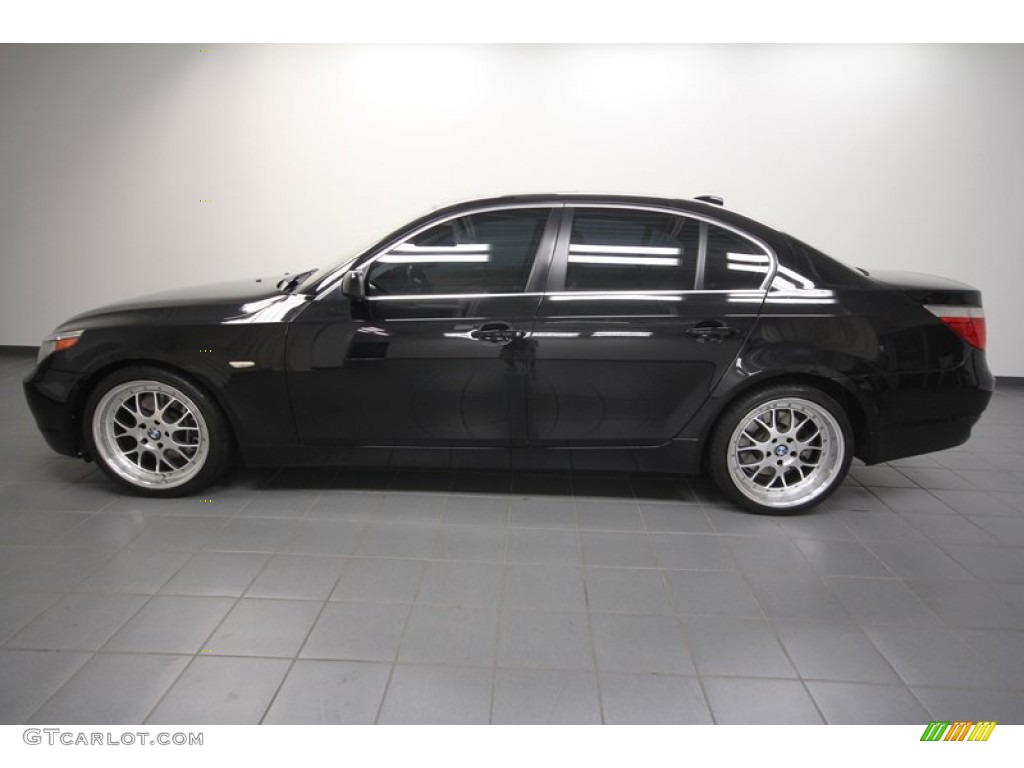 2006 5 Series 530i Sedan - Jet Black / Beige photo #2