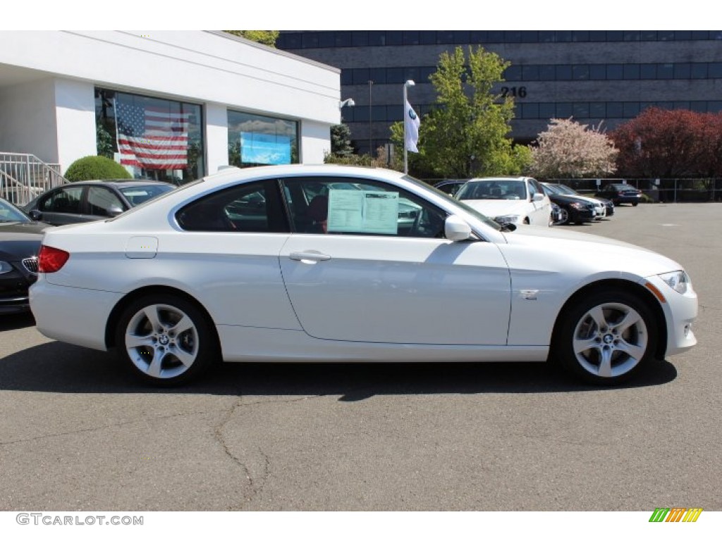 2011 3 Series 335i xDrive Coupe - Mineral White Metallic / Coral Red/Black Dakota Leather photo #4
