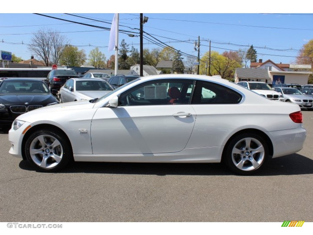 2011 3 Series 335i xDrive Coupe - Mineral White Metallic / Coral Red/Black Dakota Leather photo #8