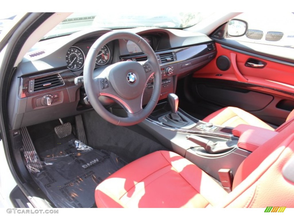 2011 3 Series 335i xDrive Coupe - Mineral White Metallic / Coral Red/Black Dakota Leather photo #10