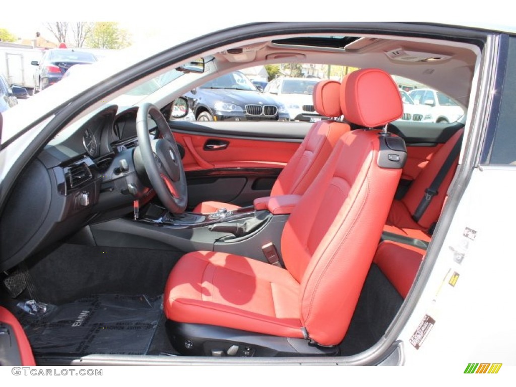2011 3 Series 335i xDrive Coupe - Mineral White Metallic / Coral Red/Black Dakota Leather photo #11