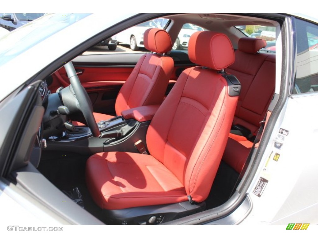 2011 3 Series 335i xDrive Coupe - Mineral White Metallic / Coral Red/Black Dakota Leather photo #12