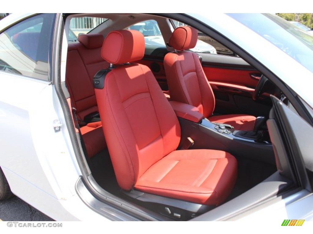 2011 3 Series 335i xDrive Coupe - Mineral White Metallic / Coral Red/Black Dakota Leather photo #27