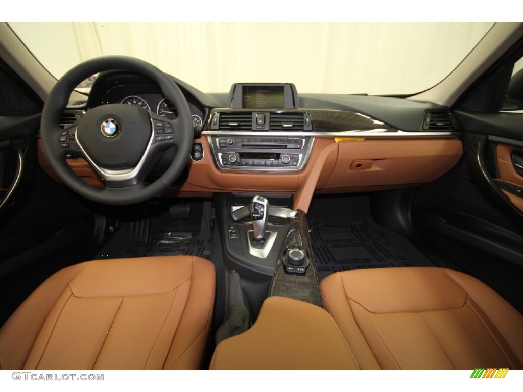2012 BMW 3 Series 328i Sedan Saddle Brown Dashboard Photo #63800859