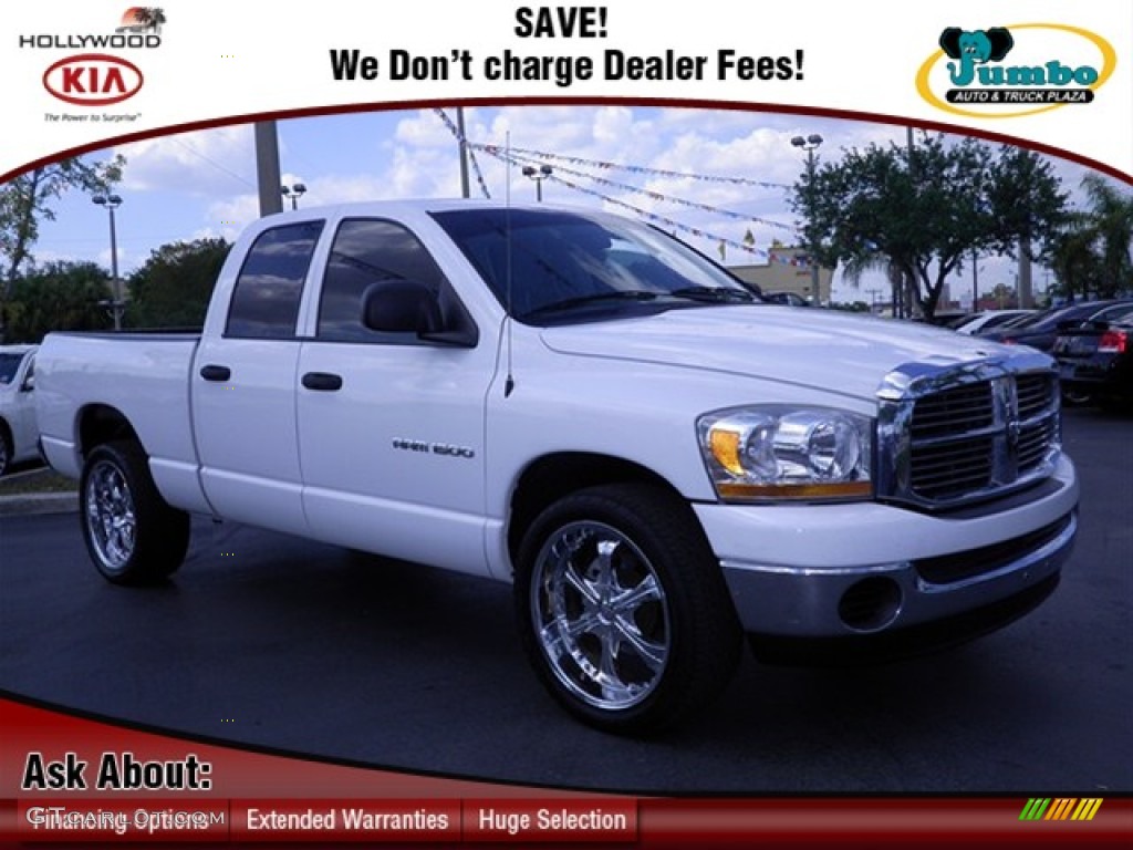 2006 Ram 1500 SLT Quad Cab - Bright White / Medium Slate Gray photo #1