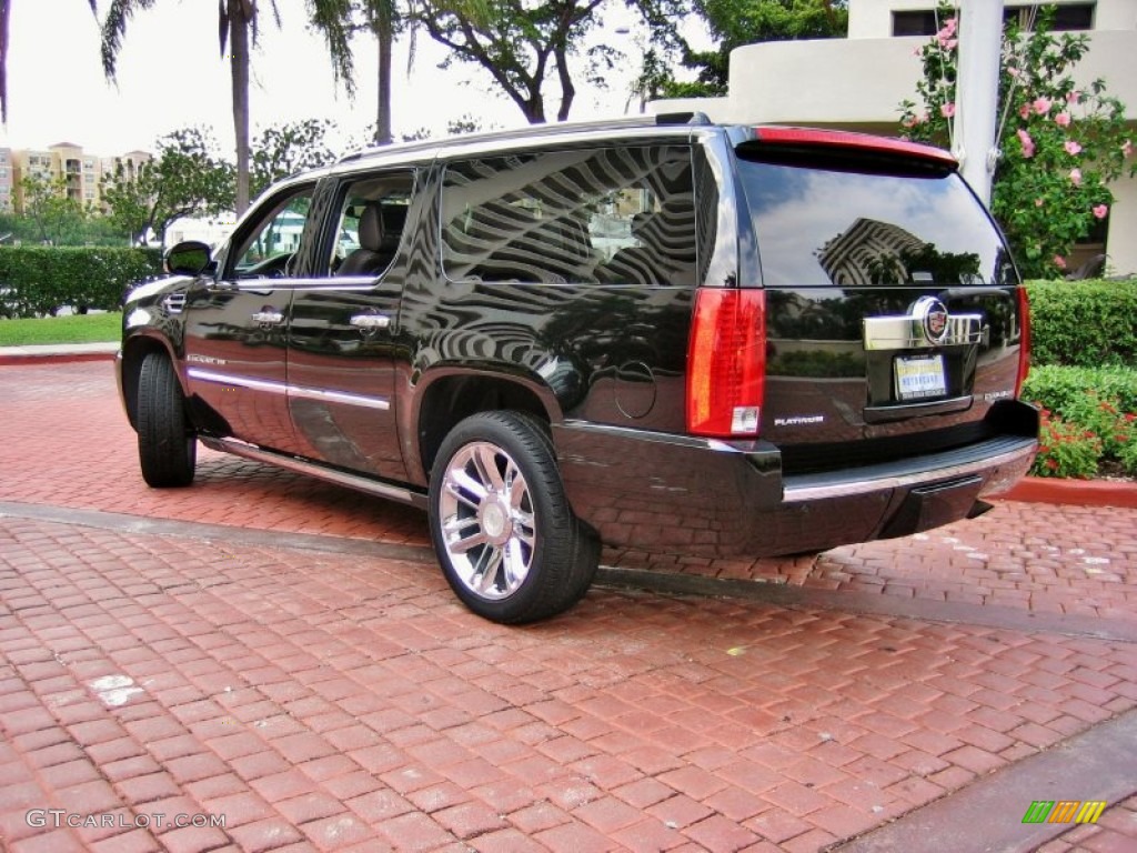 2008 Escalade ESV Platinum AWD - Black Raven / Cocoa/Very Light Linen photo #2