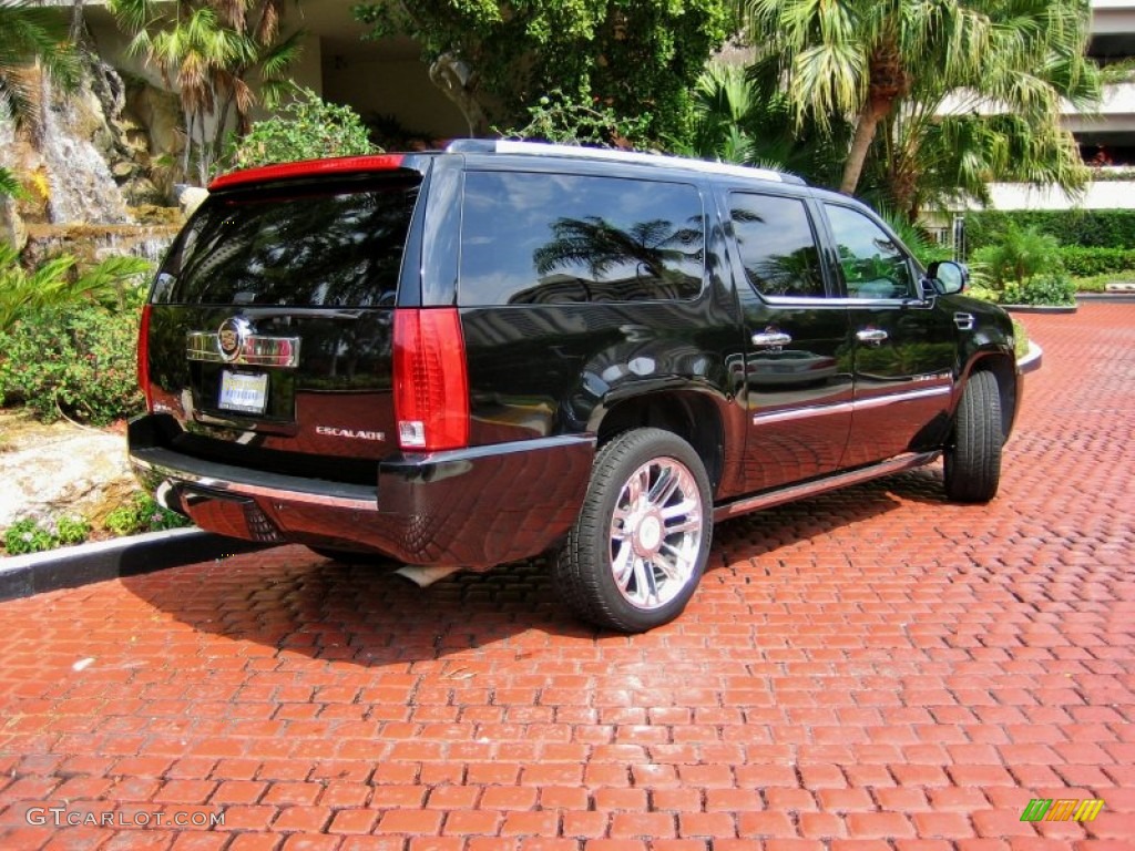2008 Escalade ESV Platinum AWD - Black Raven / Cocoa/Very Light Linen photo #4