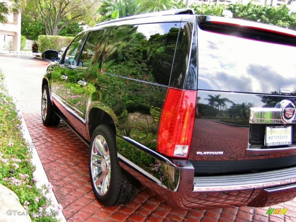 2008 Escalade ESV Platinum AWD - Black Raven / Cocoa/Very Light Linen photo #11