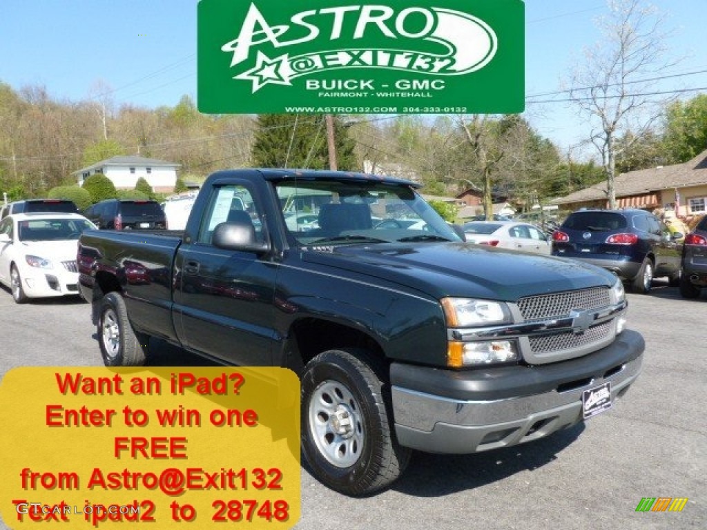 2005 Silverado 1500 Regular Cab 4x4 - Dark Green Metallic / Dark Charcoal photo #1