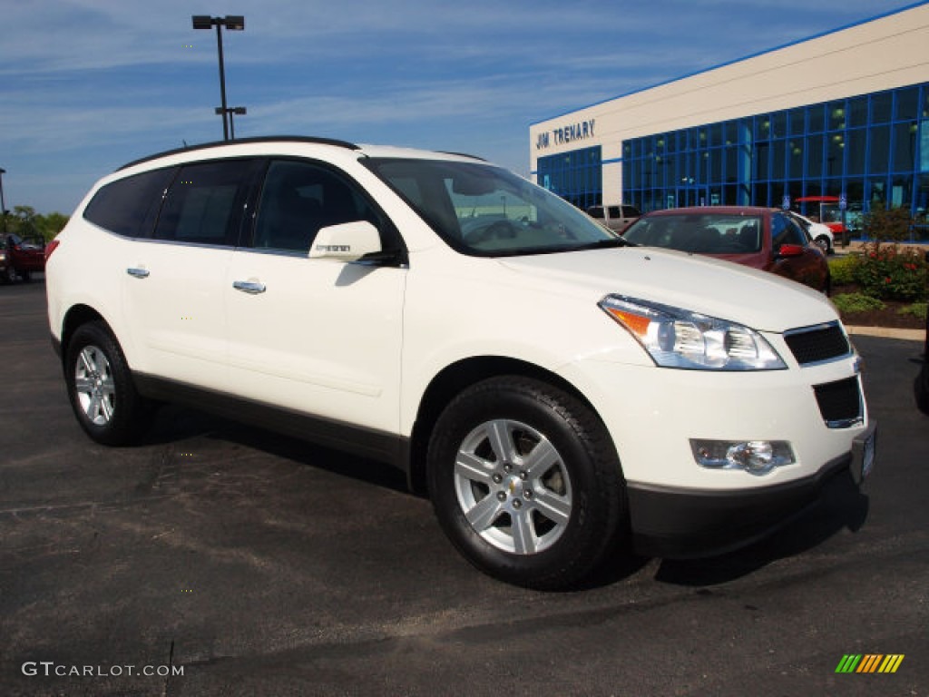 2012 White Diamond Tricoat Chevrolet Traverse Lt Awd 63780377 Photo 2