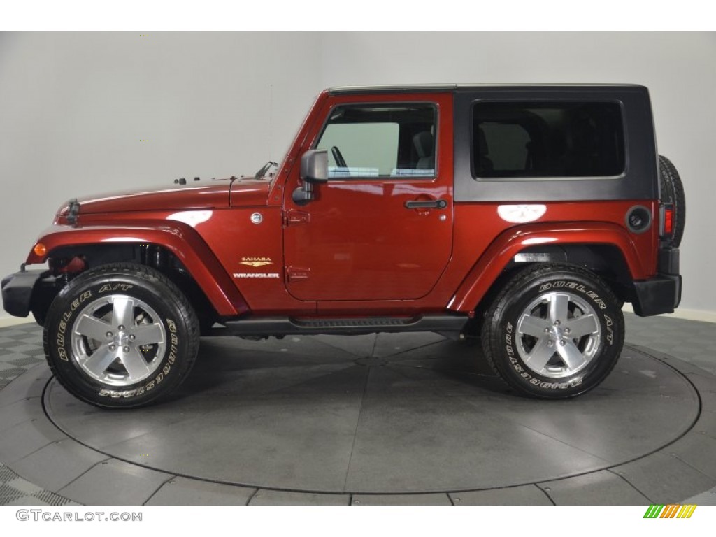 Red Rock Crystal Pearl Coat 2009 Jeep Wrangler Sahara 4x4 Exterior Photo #63808973