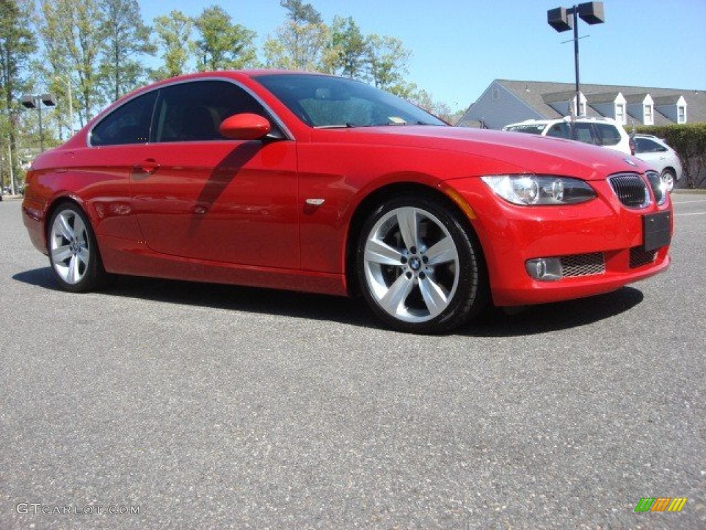 2008 3 Series 335i Coupe - Crimson Red / Saddle Brown/Black photo #2