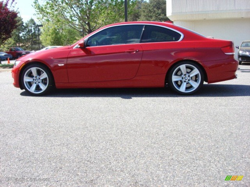 2008 3 Series 335i Coupe - Crimson Red / Saddle Brown/Black photo #7