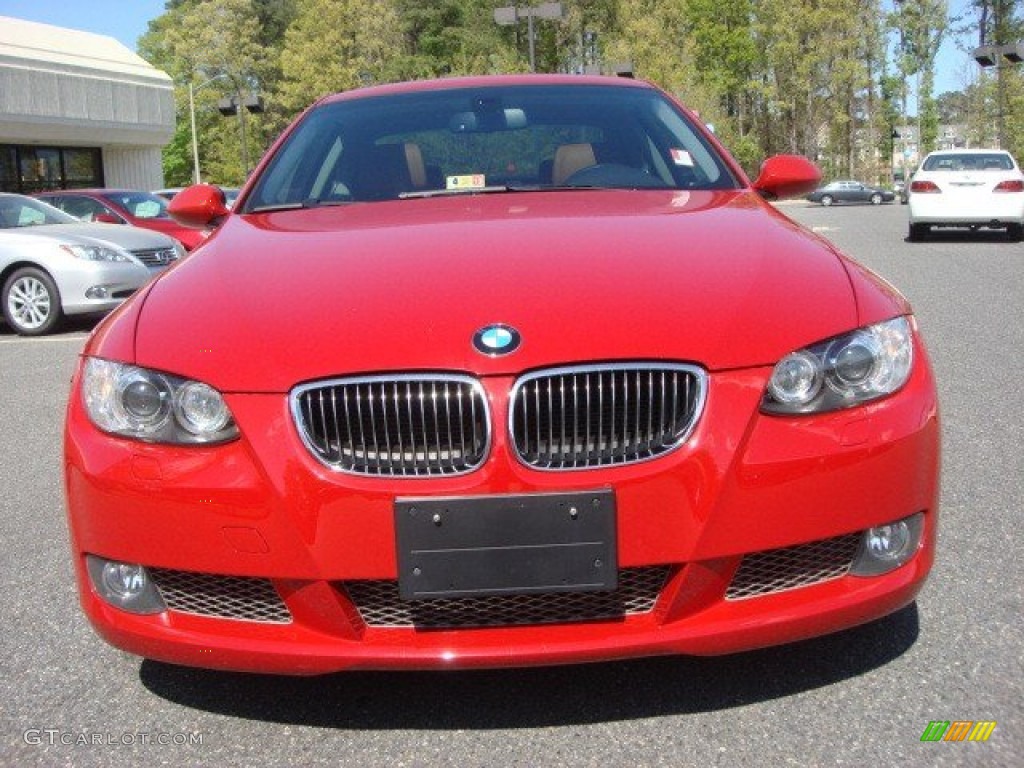 2008 3 Series 335i Coupe - Crimson Red / Saddle Brown/Black photo #9