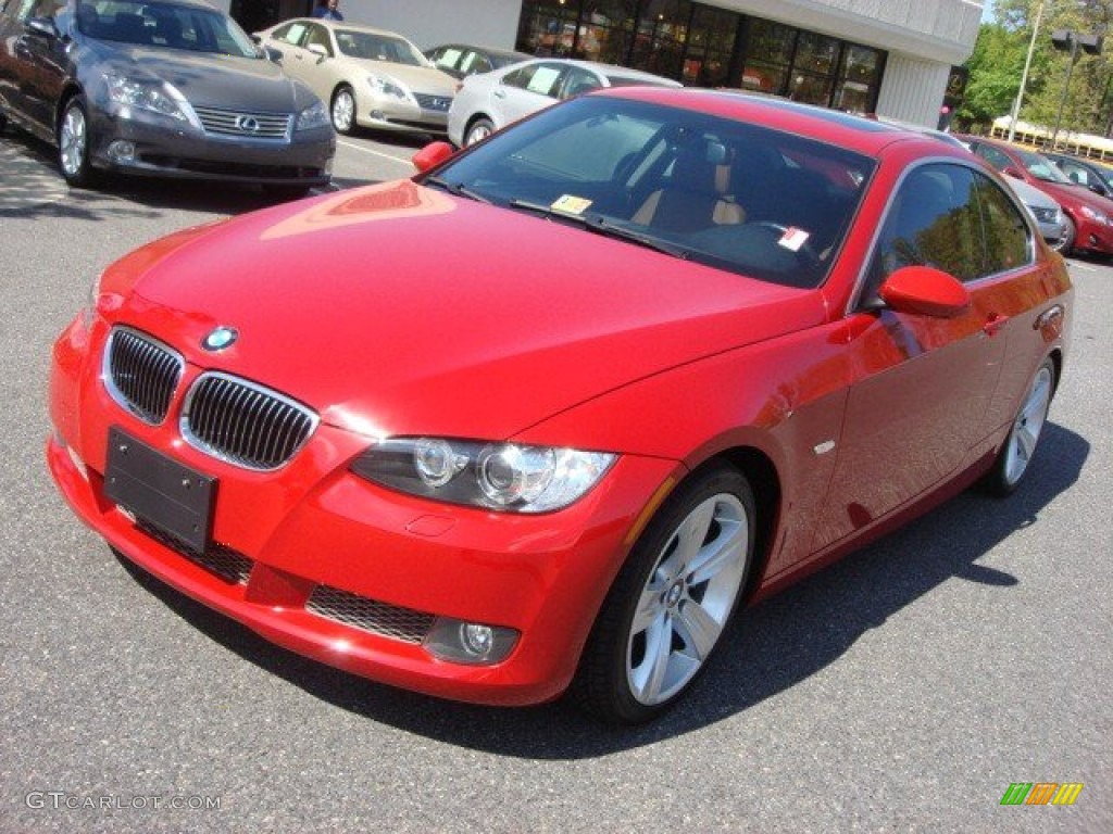 2008 3 Series 335i Coupe - Crimson Red / Saddle Brown/Black photo #10