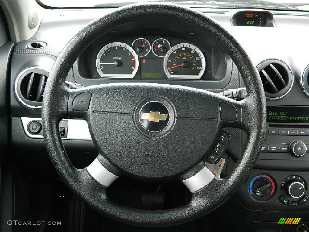2010 Chevrolet Aveo Aveo5 LT Charcoal Steering Wheel Photo #63812772
