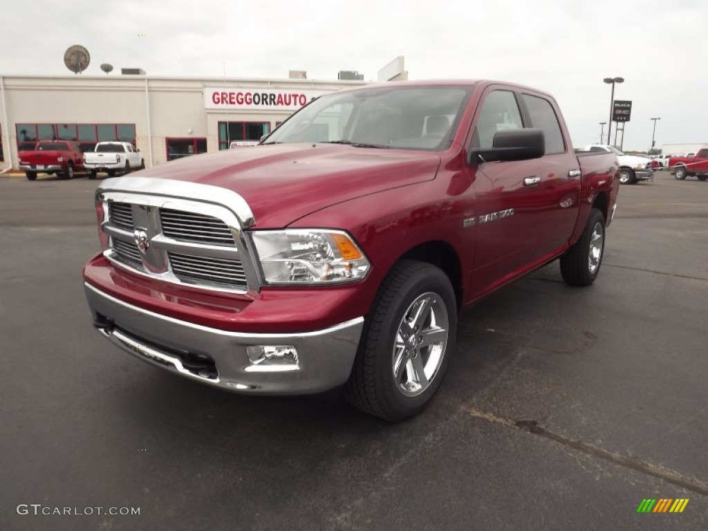 2012 Ram 1500 Big Horn Crew Cab 4x4 - Deep Cherry Red Crystal Pearl / Light Pebble Beige/Bark Brown photo #1