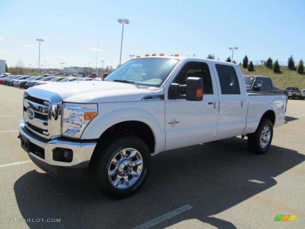 2012 F250 Super Duty Lariat Crew Cab 4x4 - Oxford White / Black photo #8