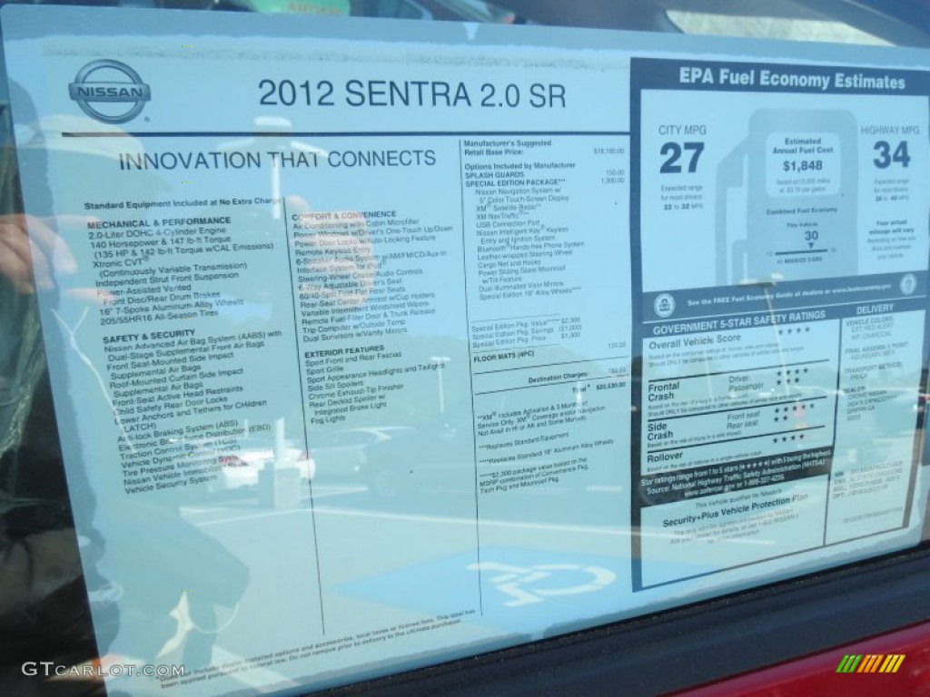 2012 Sentra 2.0 SR - Red Alert / Charcoal photo #10