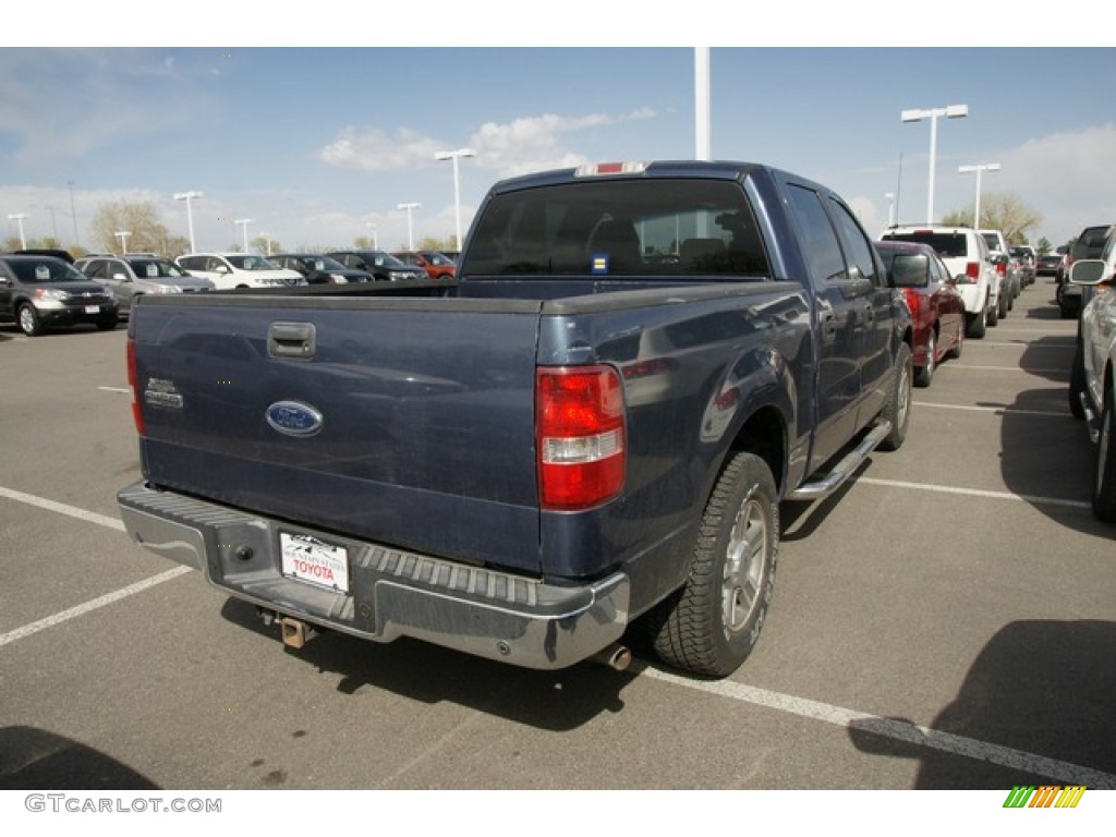 2005 F150 Lariat SuperCrew - Medium Wedgewood Blue Metallic / Tan photo #2