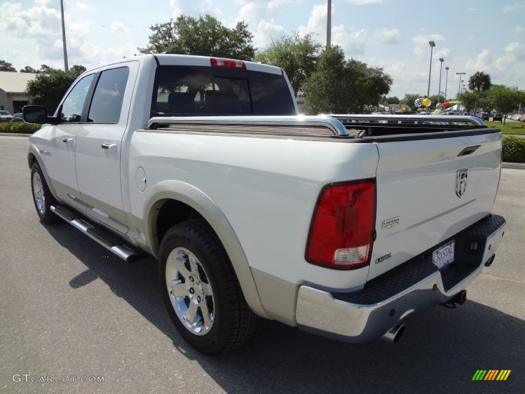 2010 Ram 1500 Laramie Crew Cab - Stone White / Light Pebble Beige/Bark Brown photo #3