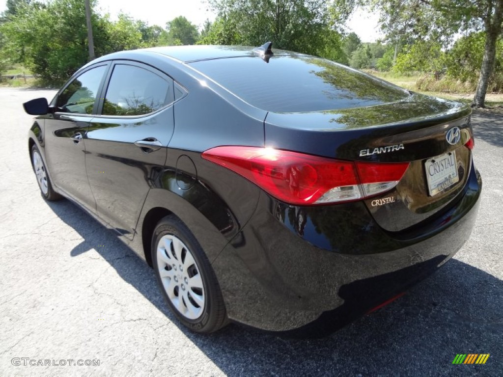 2012 Elantra GLS - Black Noir Pearl / Beige photo #3