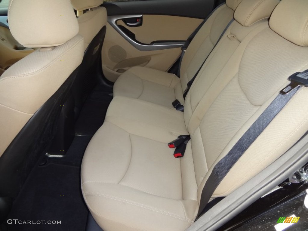 2012 Elantra GLS - Black Noir Pearl / Beige photo #5