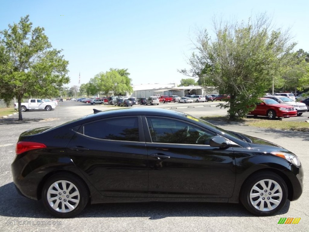 2012 Elantra GLS - Black Noir Pearl / Beige photo #9