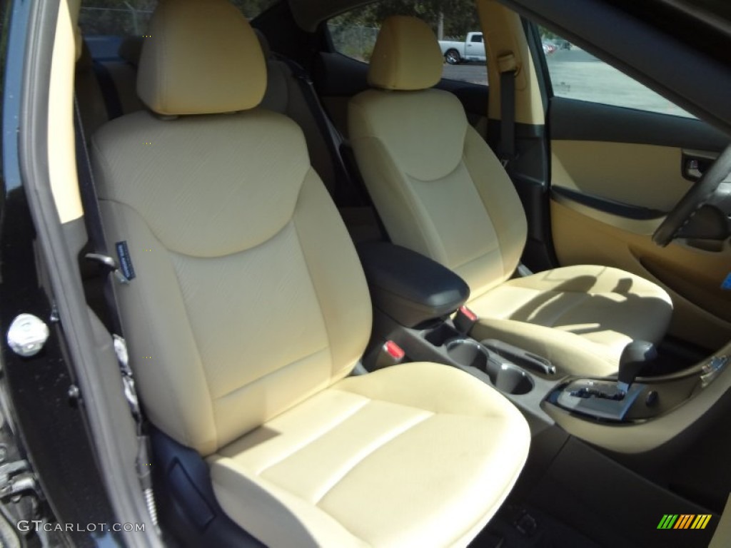 2012 Elantra GLS - Black Noir Pearl / Beige photo #12