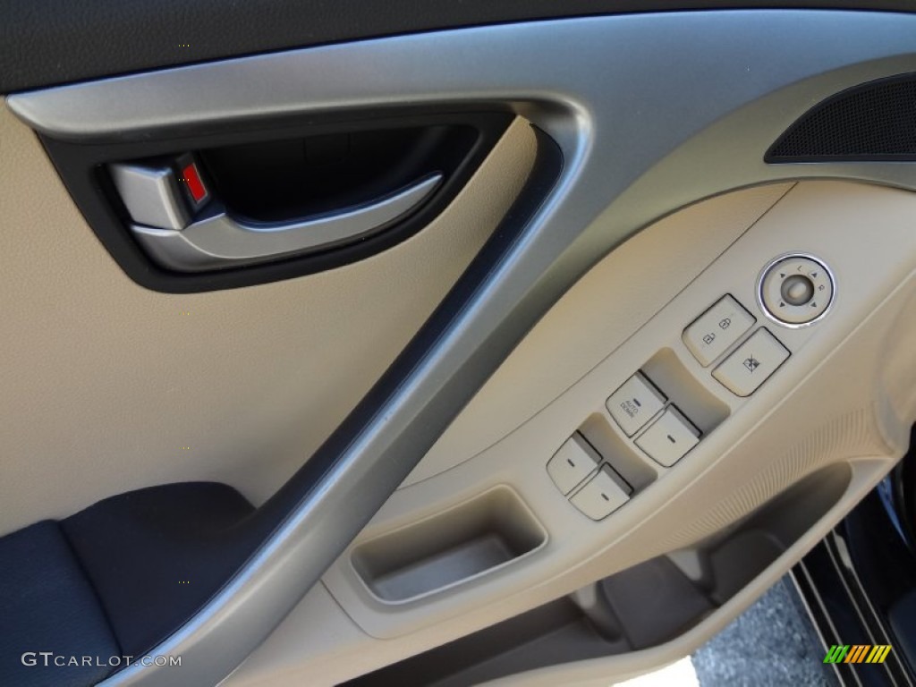 2012 Elantra GLS - Black Noir Pearl / Beige photo #18