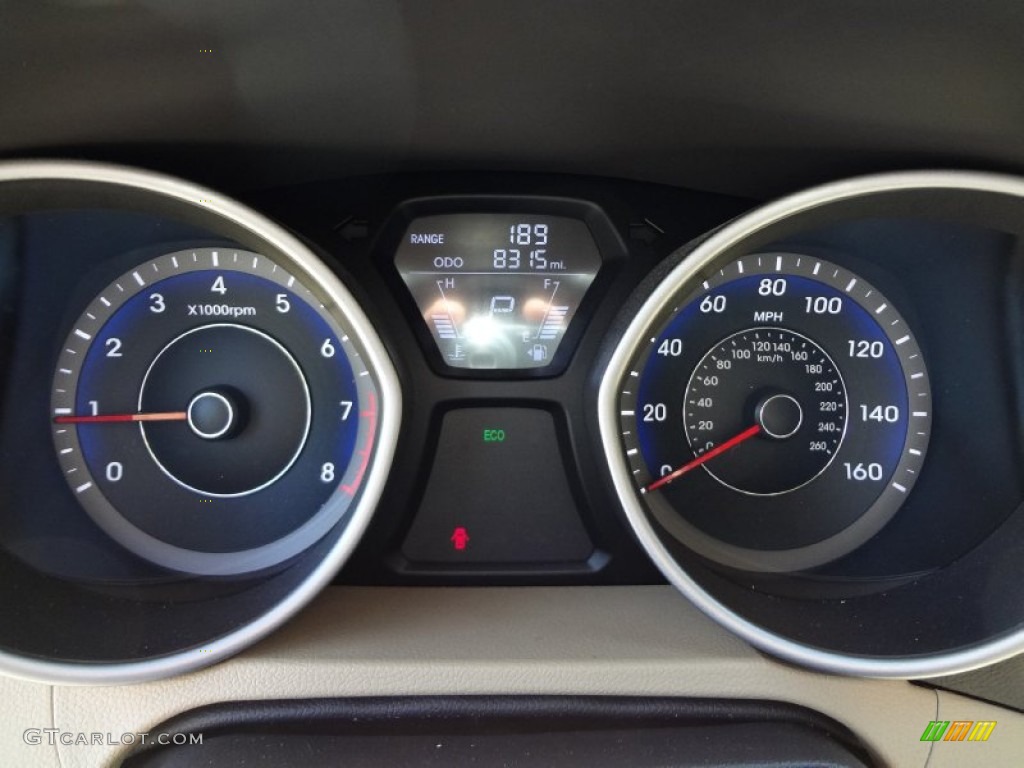 2012 Elantra GLS - Black Noir Pearl / Beige photo #20