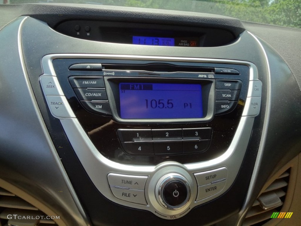 2012 Elantra GLS - Black Noir Pearl / Beige photo #21